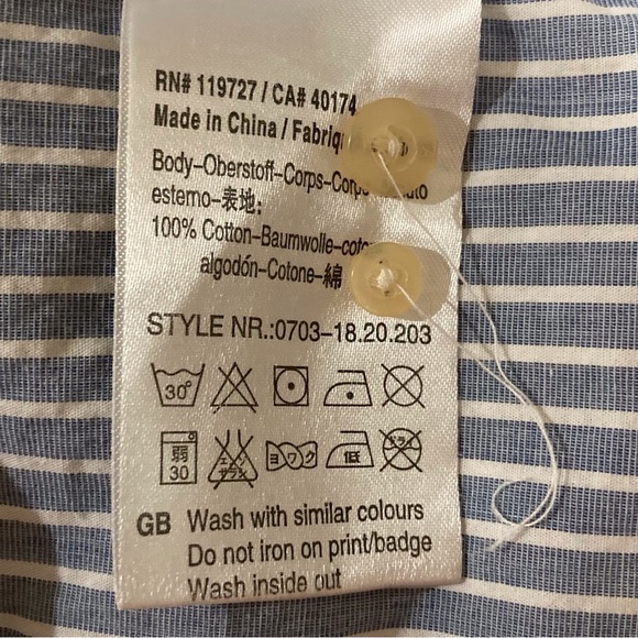 VTG Scotch & Soda Blue/White Striped Button-Up w/Pearl Snap Cuffs | Some Flaws - Picture 10 of 15